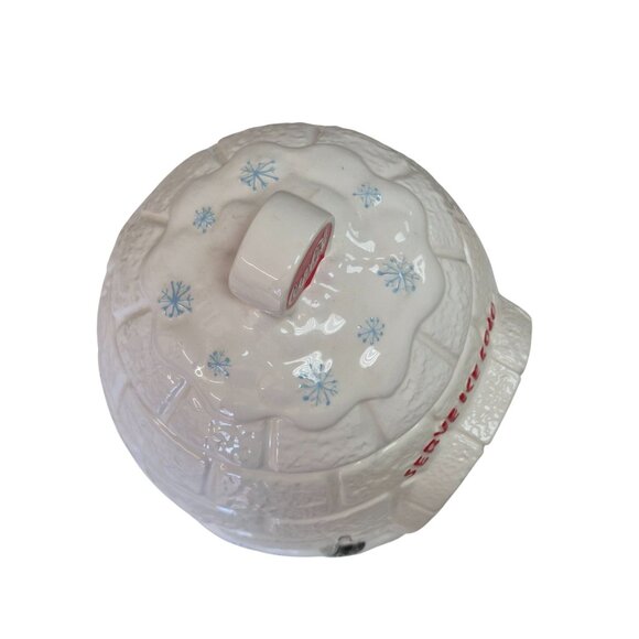 Coca-Cola Igloo Cookie Jar 2005 White Polar Bear Porcelain - Picture 6 of 10